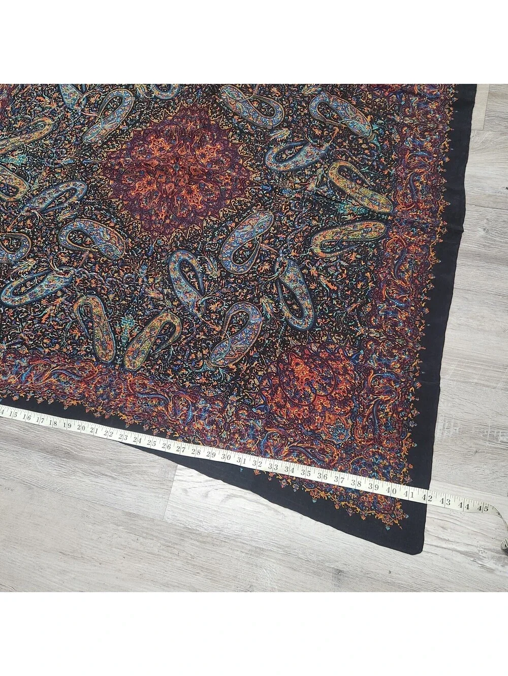 Vintage Christina Silk Scarf 42 X 40 Paisley Colorful Hippie Boho Square